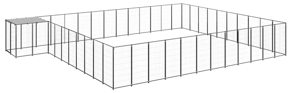 vidaXL Hondenkennel 37,51 m² staal zwart