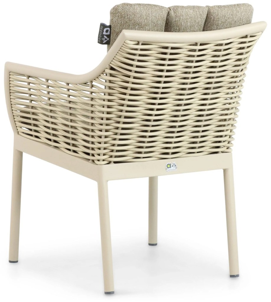 Tuinstoel Aluminium/Wicker Taupe-naturel-bruin Apple Bee Milou
