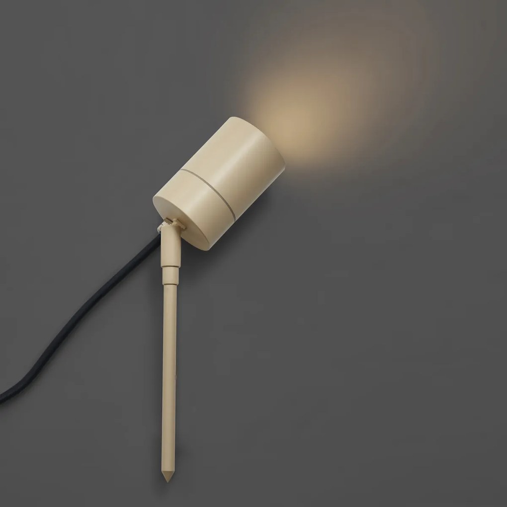 Prikspot crème GU10 50mm verstelbaar IP44 incl. snoer en stekker - Solo