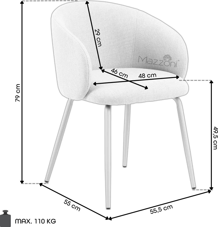 CLARA Beige (Basel 24 stof)/beige poten - MODERNE GESTOFFEERDE KUIPSTOEL VOOR WOONKAMER/EETKAMER/KANTOOR LOFT