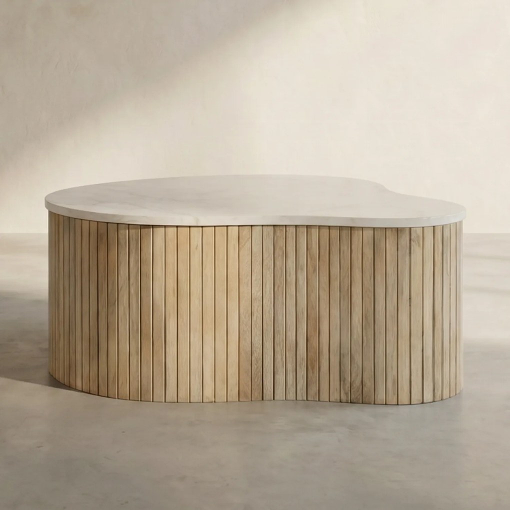 Salontafel Met Marmer Blad Groot - 83 X 72cm.