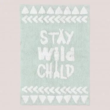 Katoenen vloerkleed (60X90 cm) Sava Kids Groen – mint - Sklum