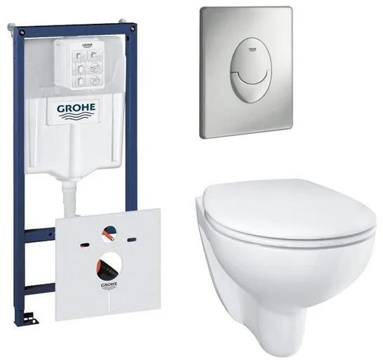Grohe Bau keramiek toiletset met spoelrandloos en diepspoel inclusief inbouwreservoir en bedieningspaneel wit SW205846/0729121/0729205
