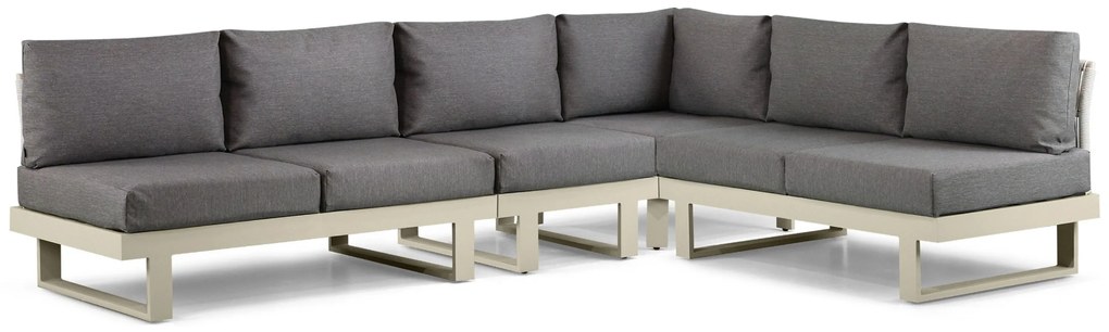 Hoek loungeset 6 personen Aluminium Taupe  Lifestyle Garden Furniture Lorenzo
