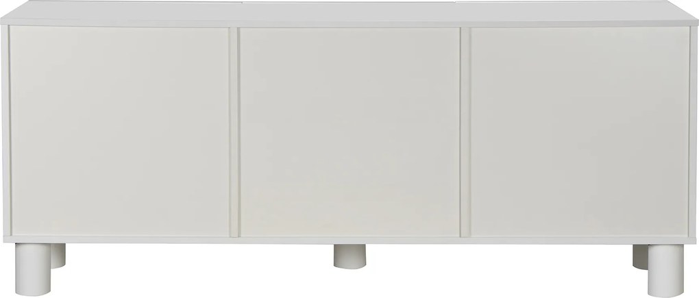 Dressoir Met Grote Ribbels Wit 180 Cm - 180x40x75cm.