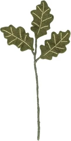 Tak met eikenblad, vilt, groen, 28 cm