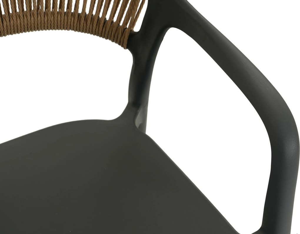 Tuinset Ronde Tuintafel 6 personen 150 cm Kunststof Grijs  Domani Furniture Toscano/Arancia
