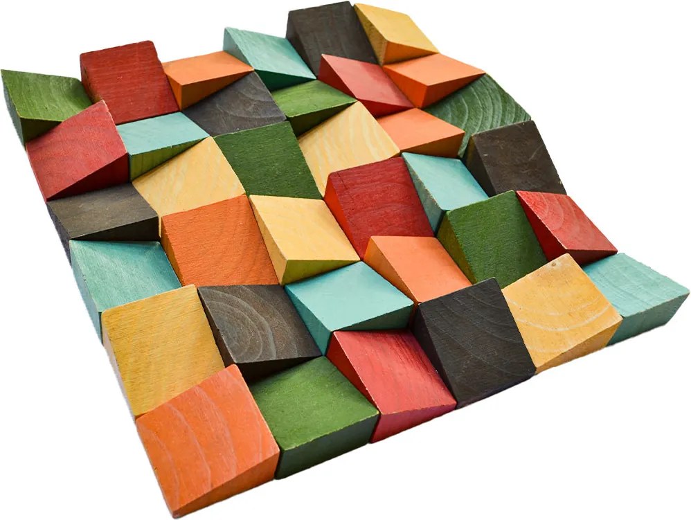 Houten Mozaïekpaneel | Dark Pine | 30×30 cm | Hout | Tegel