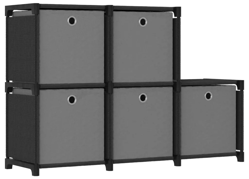 vidaXL Kast met 5 vakken met boxen 103x30x72,5 cm stof zwart