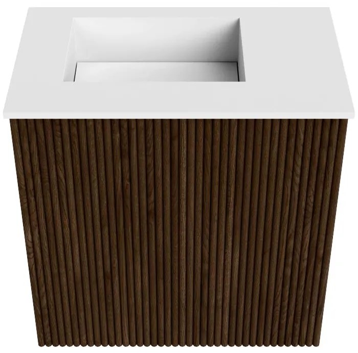Mondiaz Joya 40cm toiletmeubel walnut met wastafel faye links 1 kraangat talc