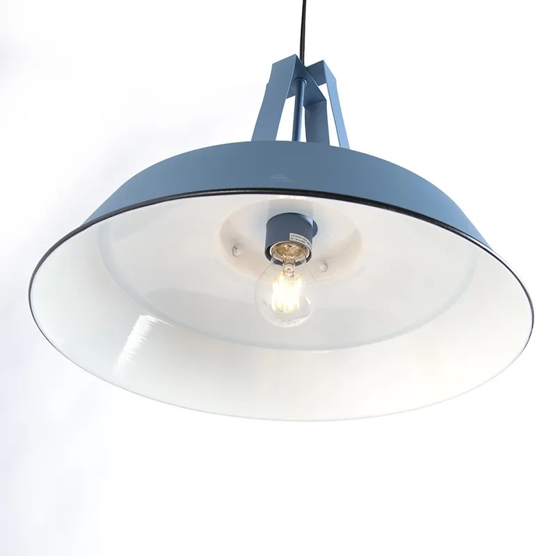 Vintage hanglamp blauw rond 43cm - Living