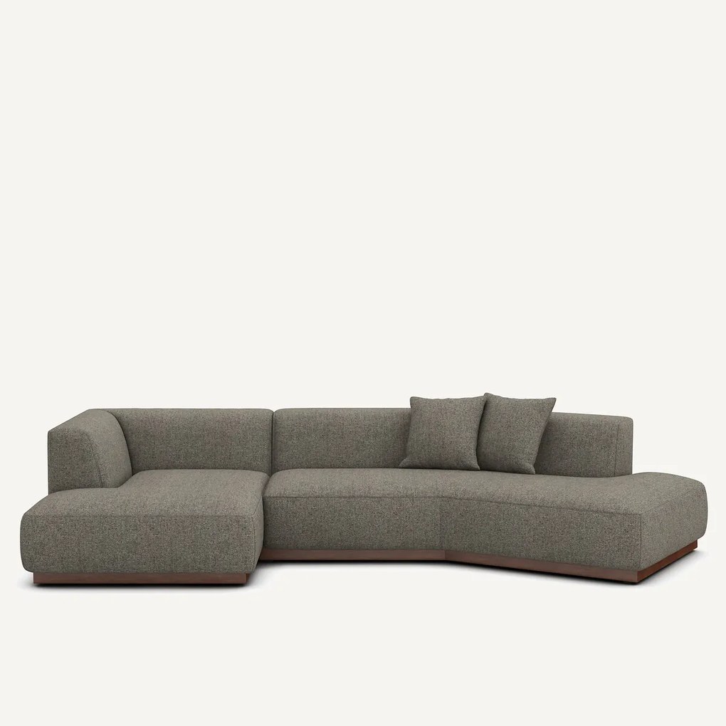 Bank met open linkerhoek in tweed, JACOPO