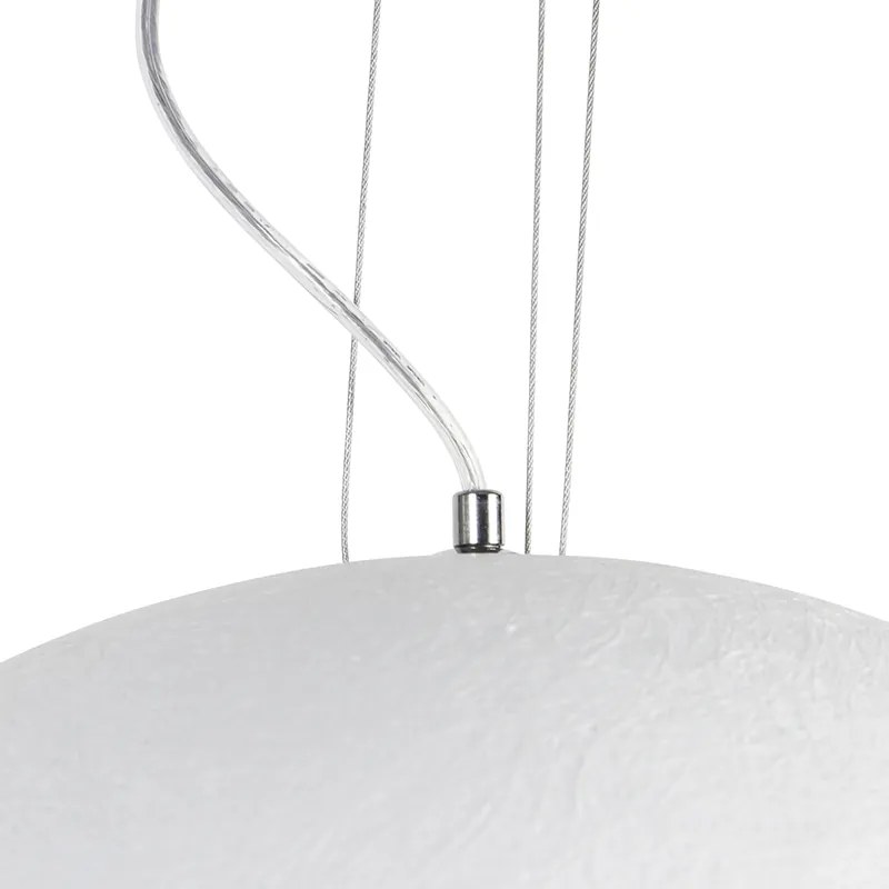 Eettafel / Eetkamer Moderne hanglamp wit met zilver 50cm - Magna Modern E27 rond Binnenverlichting Lamp