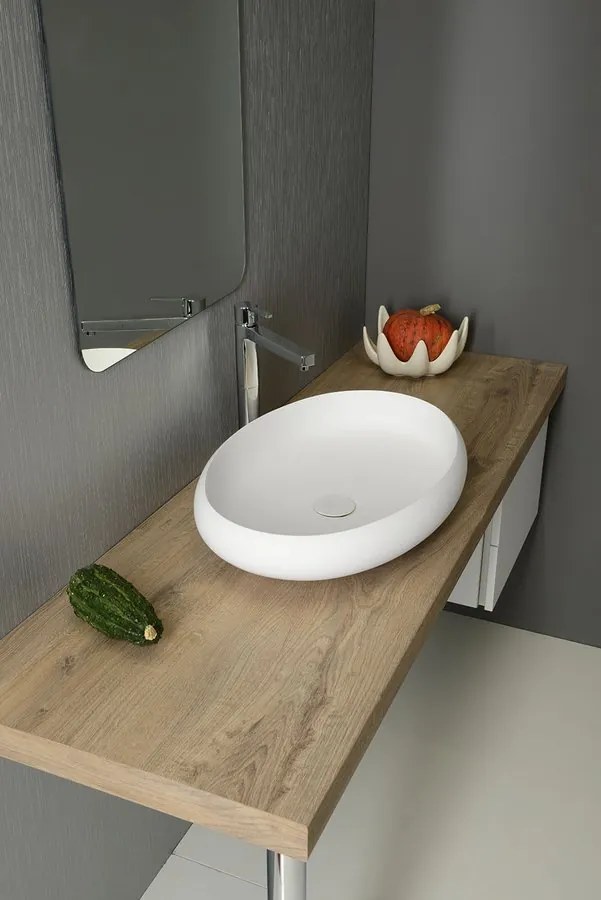 Sapho Thin waskom solid surface 60x40cm wit