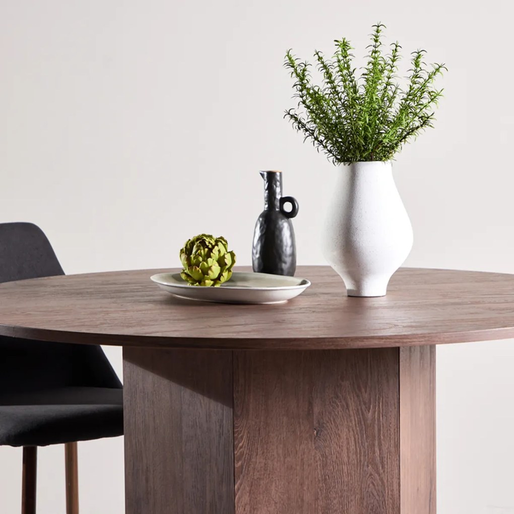 Ronde Eettafel Vijfhoekpoot Mocca - 120 X 120cm.