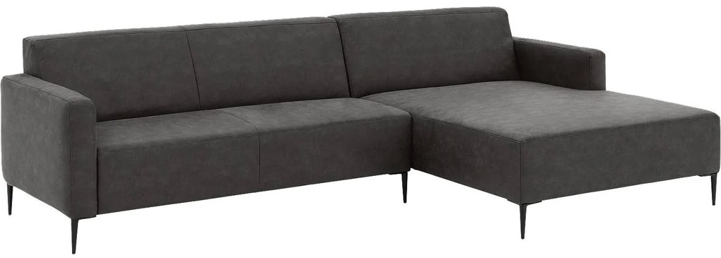 Goossens Key West antraciet, micro leer, 3-zits, modern design