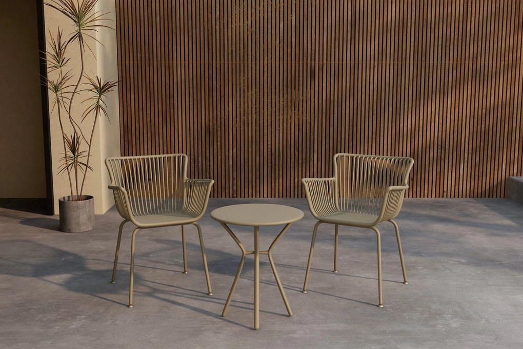 The Outsider Balkonset-Levi-3-Delig-Beige-Staal-60cm-The-Outsider