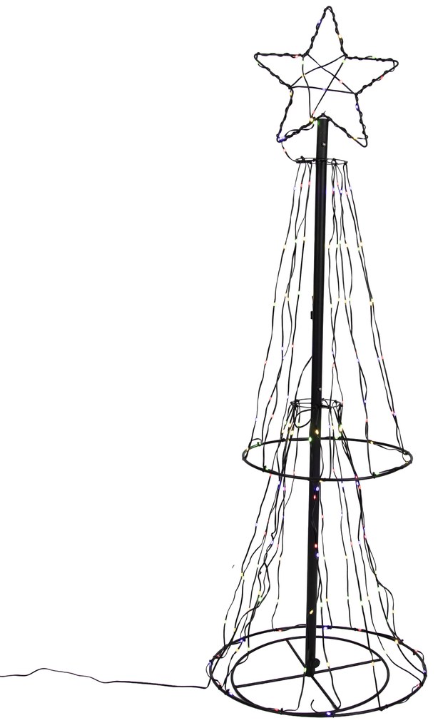 Kerst vloerlamp zwart boom 150cm incl. LED RGB met timer IP44 - Ugoku