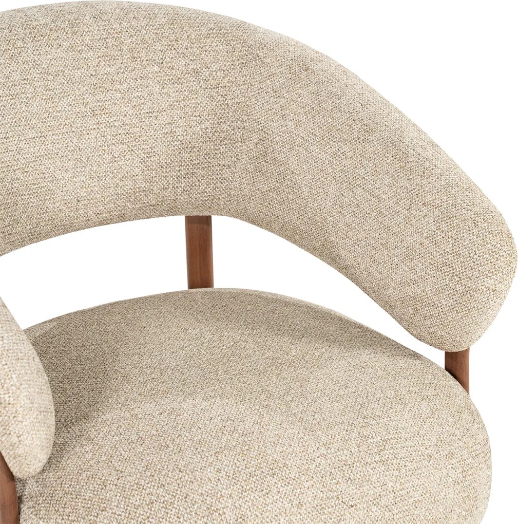 Fauteuil Met Houten Poten Bruin