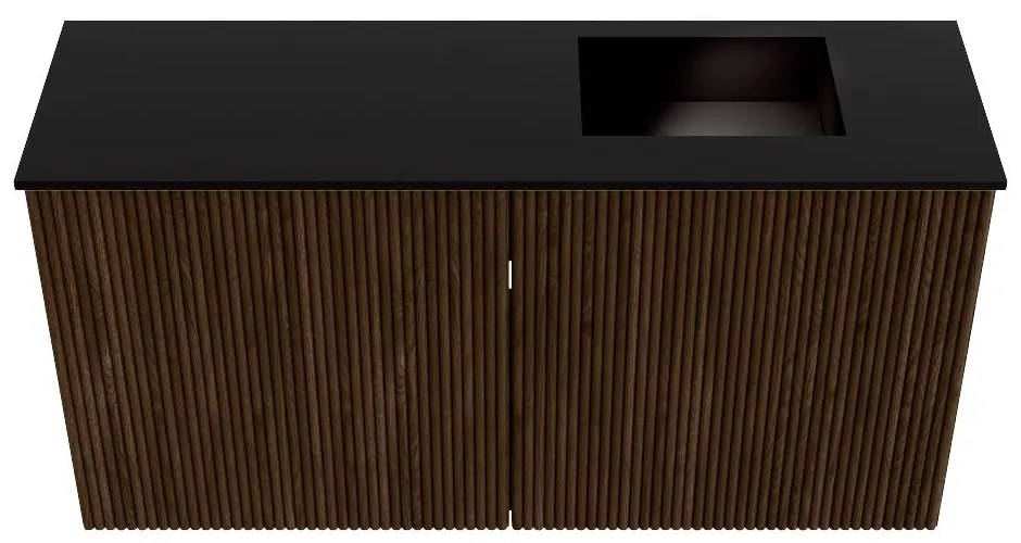 Mondiaz Joya 80cm toiletmeubel walnut met wastafel faye rechts 1 kraangat urban