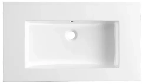 Lambini Designs Pavia wastafel keramiek 80cm zonder kraangat wit glans