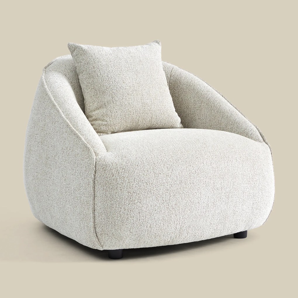 Creme Fauteuil Met Ronde Rugleuning