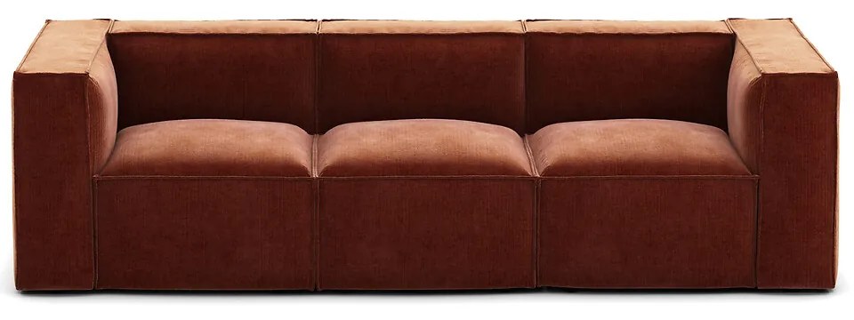 Modulaire bank, 3-zit, vintage ribfluweel Seven