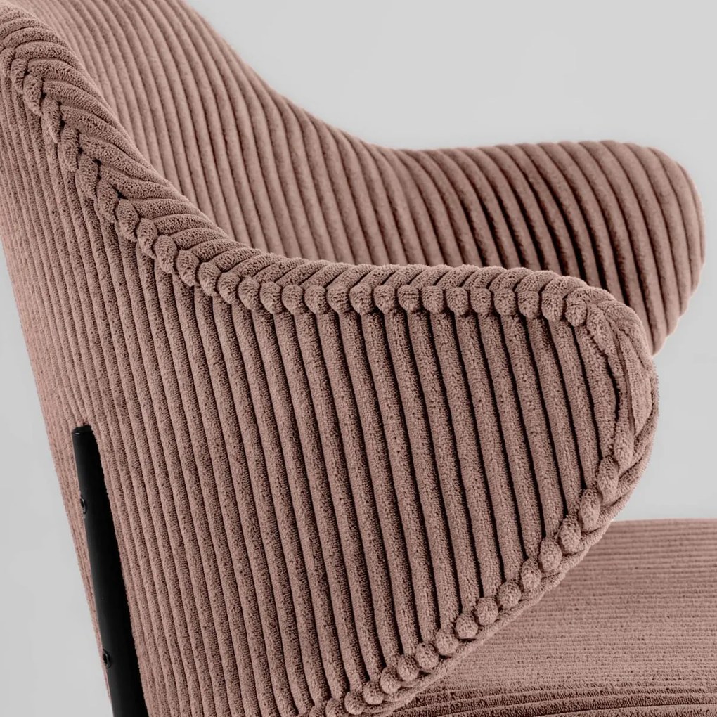 Kave Home Suanne Corduroy Roze Eetkamerstoel