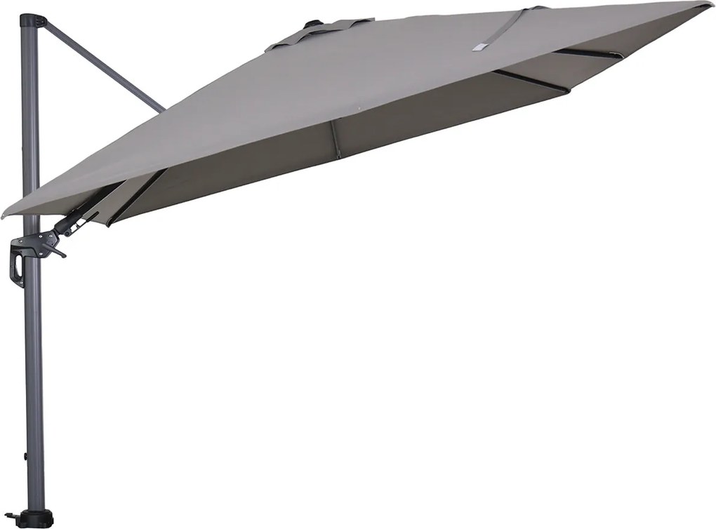 Garden Impressions Hawaii zweefparasol 300x300 cm - frame carbon black - licht grijs doek