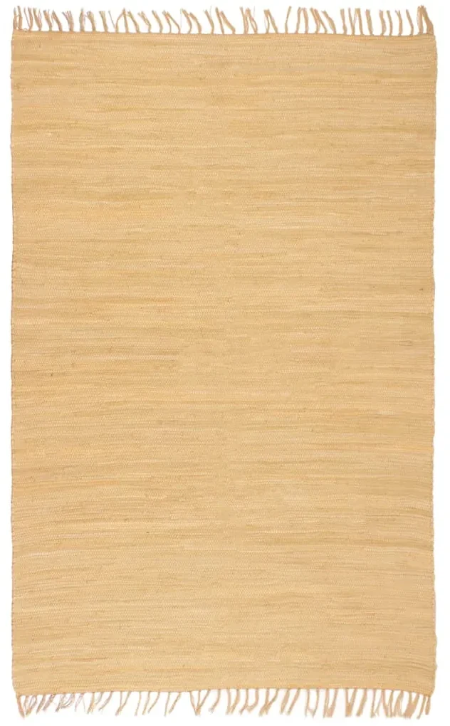 vidaXL Vloerkleed Chindi handgeweven 200x290 cm katoen beige