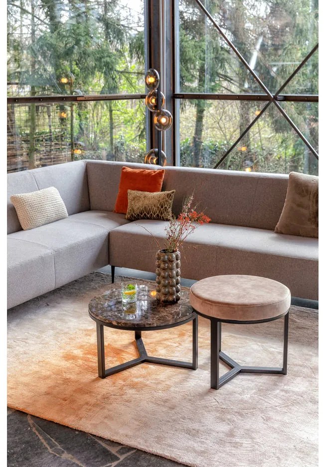 Goossens  Key West grijs, stof, 3-zits, modern design met ligelement links