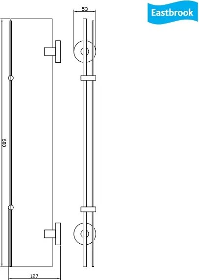 Eastbrook Genoa messing glazen planchet met rand chroom
