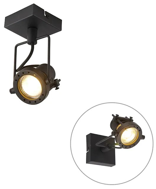 Industriële Spot / Opbouwspot / Plafondspot zwart - Suplux Industriele / Industrie / Industrial GU10 rond vierkant Binnenverlichting Lamp