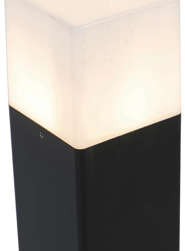 Staande buitenlamp zwart met opaal witte kap 70 cm - Denmark Modern E27 IP44 Buitenverlichting
