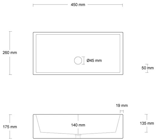 Urbi et Orbi Immissio opbouw wastafel 45x26cm lichtgrijs