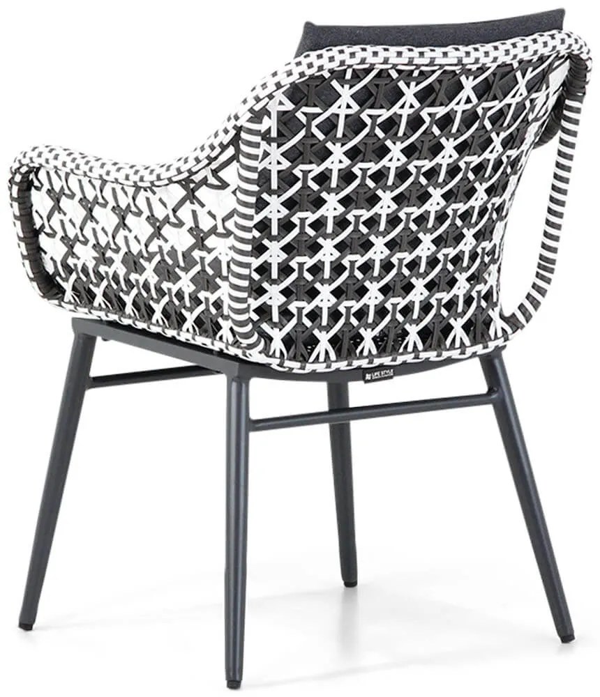 Tuinstoel Wicker Zwart-wit Lifestyle Garden Furniture Dolphin  mixed black/white