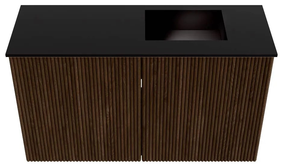 Mondiaz Joya 70cm toiletmeubel walnut met wastafel faye rechts zonder kraangat urban