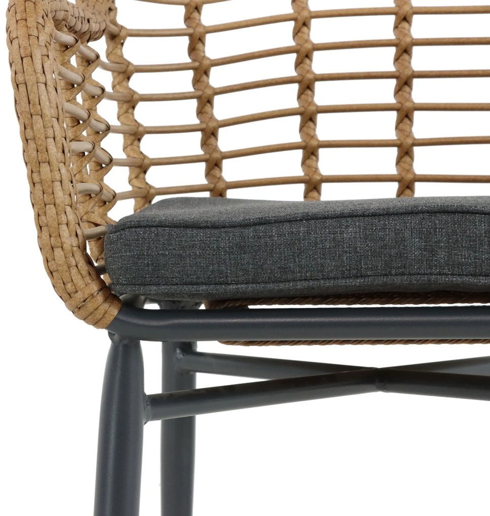 Tuinset Ronde Tuintafel 4 personen 120 cm Aluminium/wicker Taupe  Lifestyle Garden Furniture Toledo/Vienna