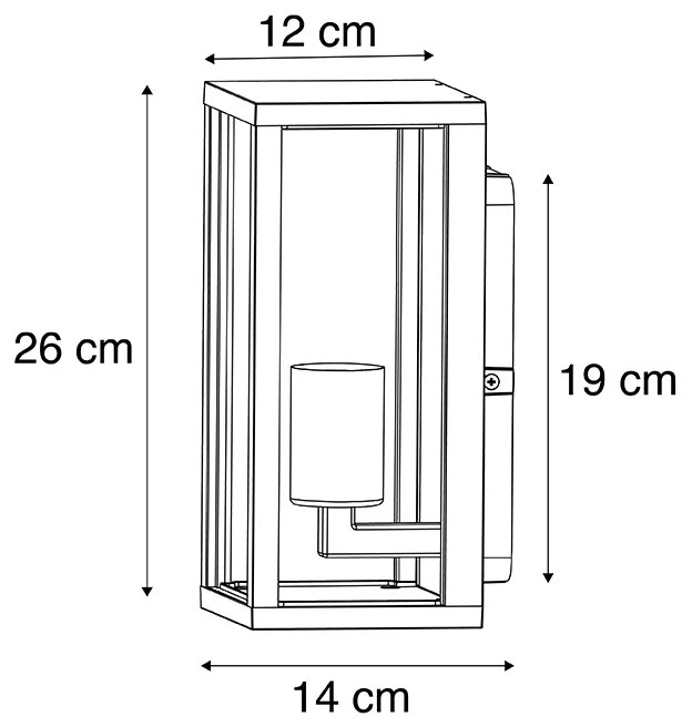 Smart wandlamp zwart 26 cm IP44 incl. Wifi ST64  - Charlois