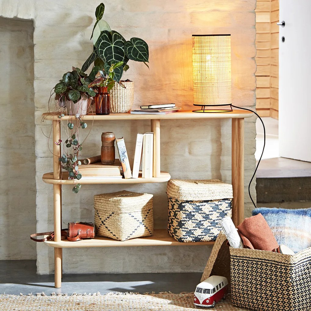 Asymetrische Wandtafel in massief eik, Crueso