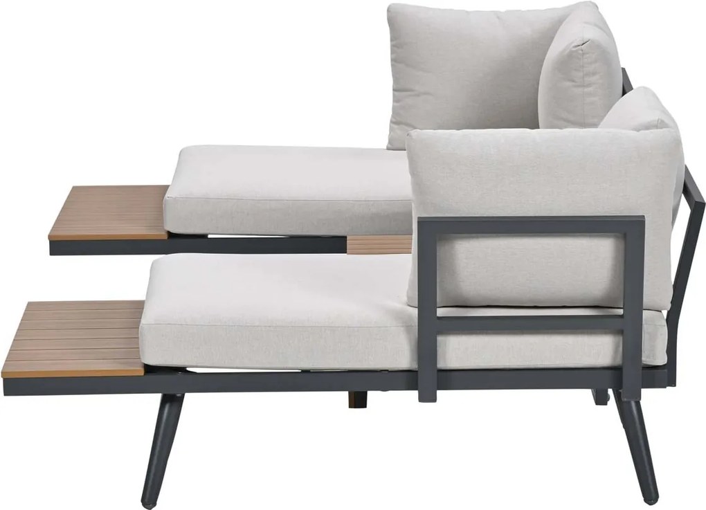Garden Impressions Tibo loungeset 3-delig - donker grijs
