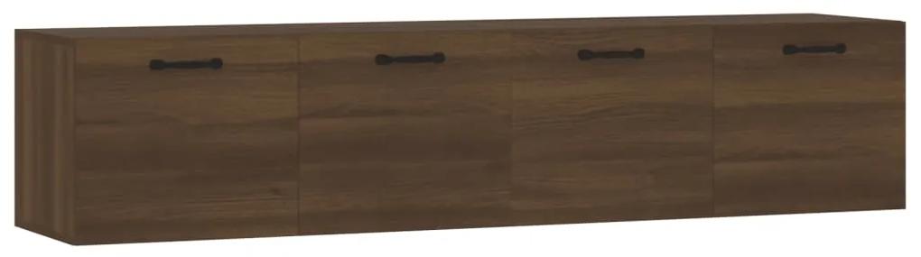 vidaXL Wandkasten 2 st 60x36,5x35 cm bewerkt hout bruineikenkleurig