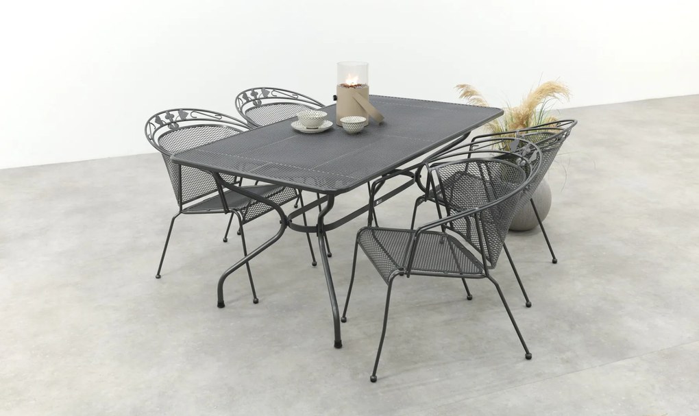 Royal Garden Elegance stapelbare tuinset strekmetaal 160x90 cm.