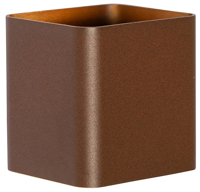 Moderne wandlamp roestbruin incl. LED IP54 vierkant - Evi