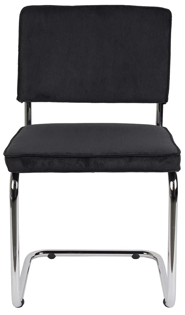 Zuiver Ridge Rib Eetkamerstoel Ribstof Zwart