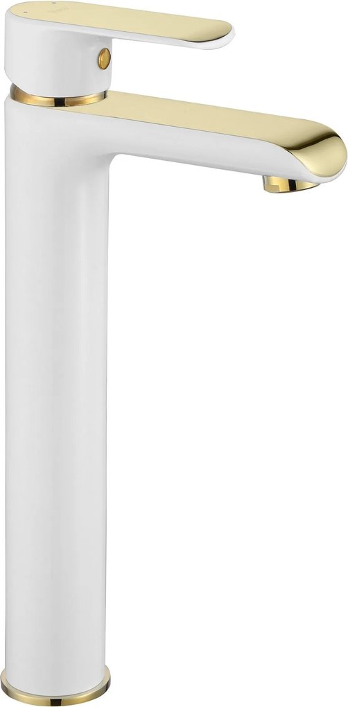 Wastafelkraan Rea Bloom White/Gold High