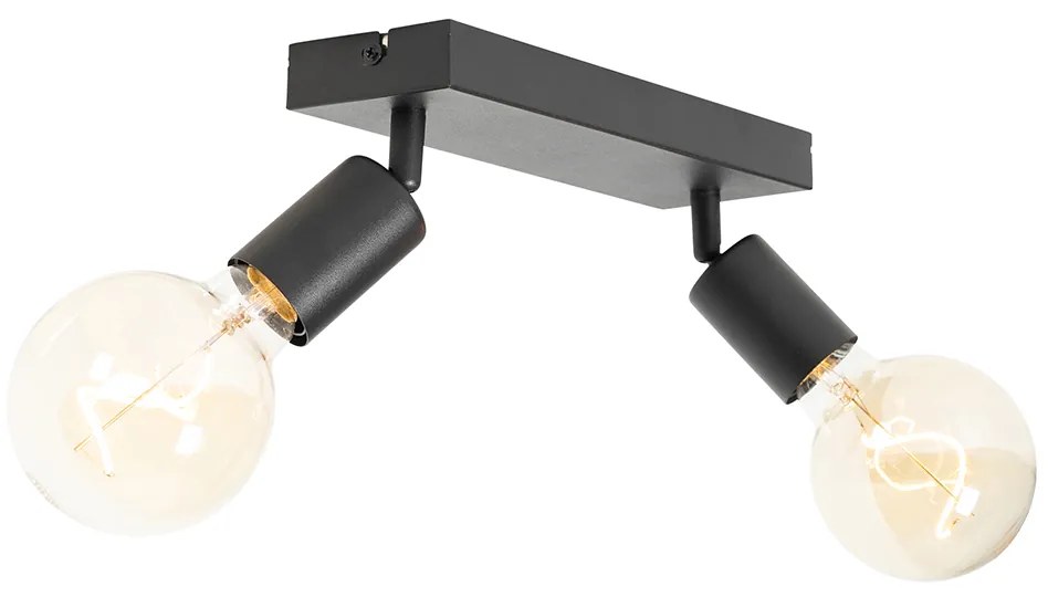 Moderne spot zwart rechthoekig 2-lichts - Facil