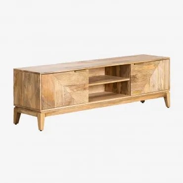 Tv-meubel 165x40 Cm In Mangohout Baty Design Natuurlijk Hout - Sklum