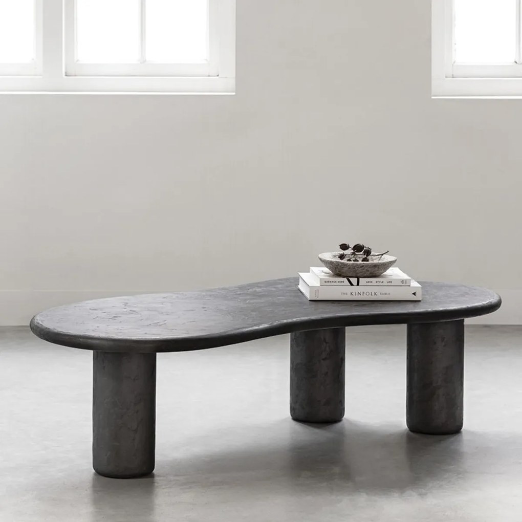 DTP Home Scala Curva Salontafel Organisch Donkergrijs - 130 X 69cm.