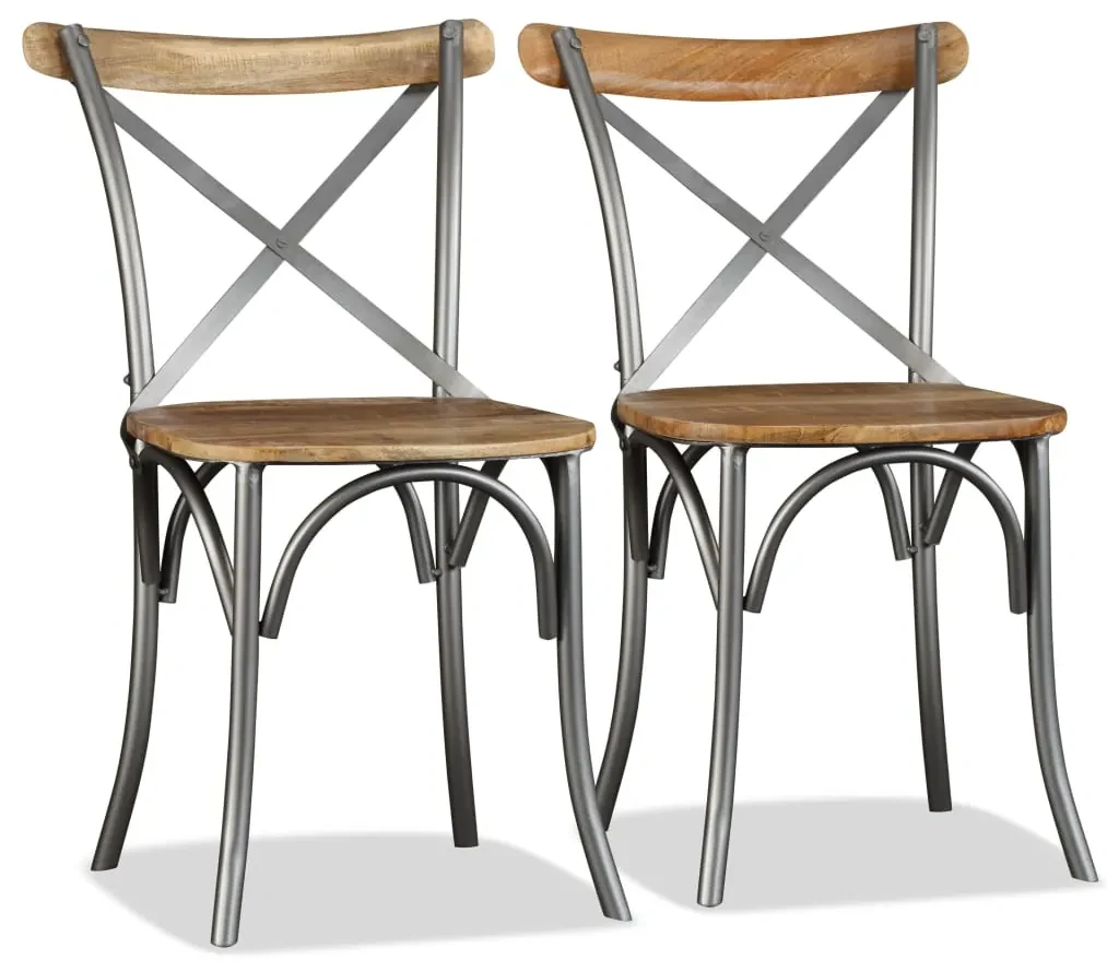 vidaXL Eetkamerstoelen 2 st massief mangohout